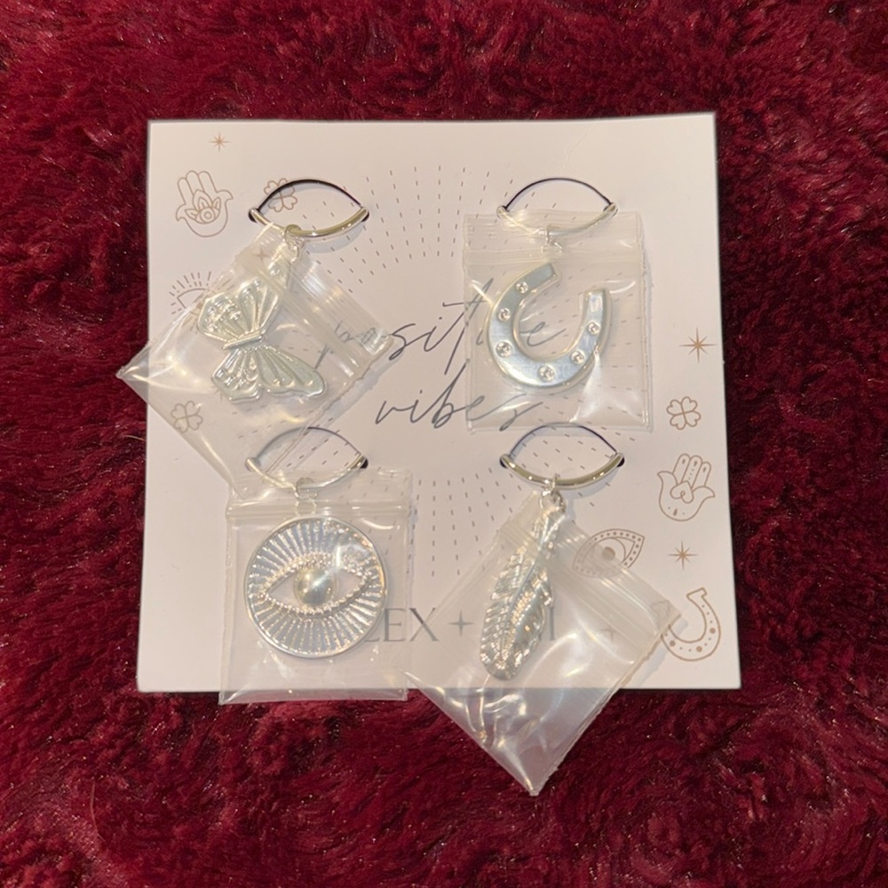 Good Vibes Wine Glass Charm Set of 4